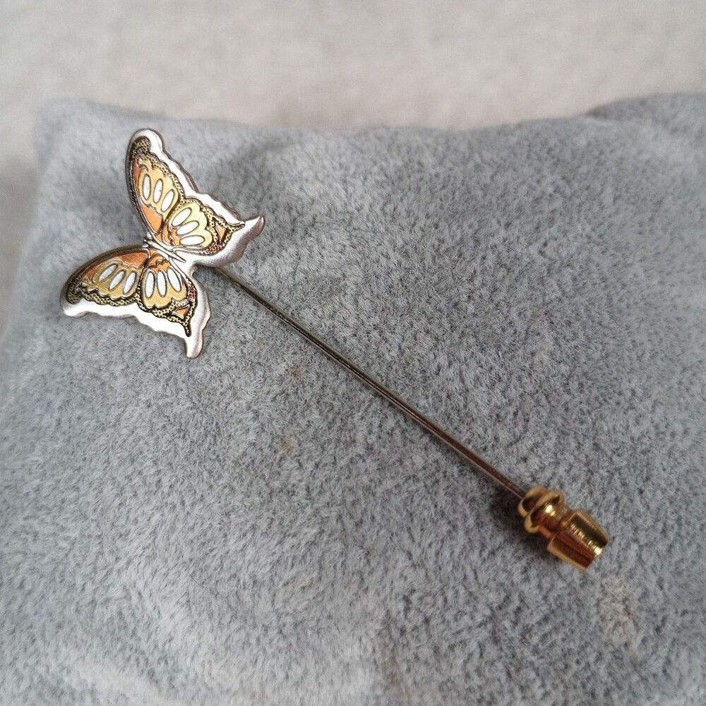 Reed And Barton Damascus Butterfly Stick Pin